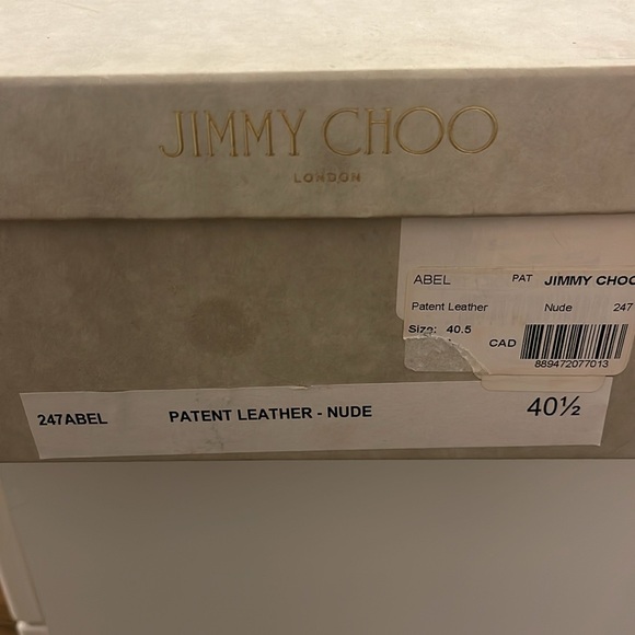 JIMMY CHOO Abel 100 Nude Patent Leather Pumps Size 10 1/2 (IT 40 1/2) - Picture 9 of 9